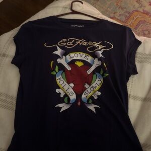 Ed Hardy Dark Blue Baby Tee